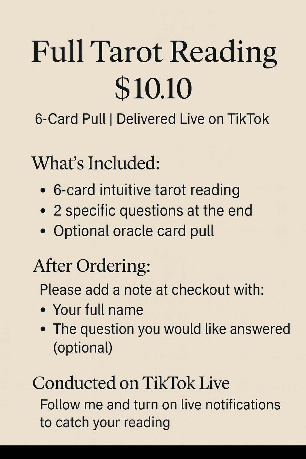 Full Tarot Reading - 6 Card Pull